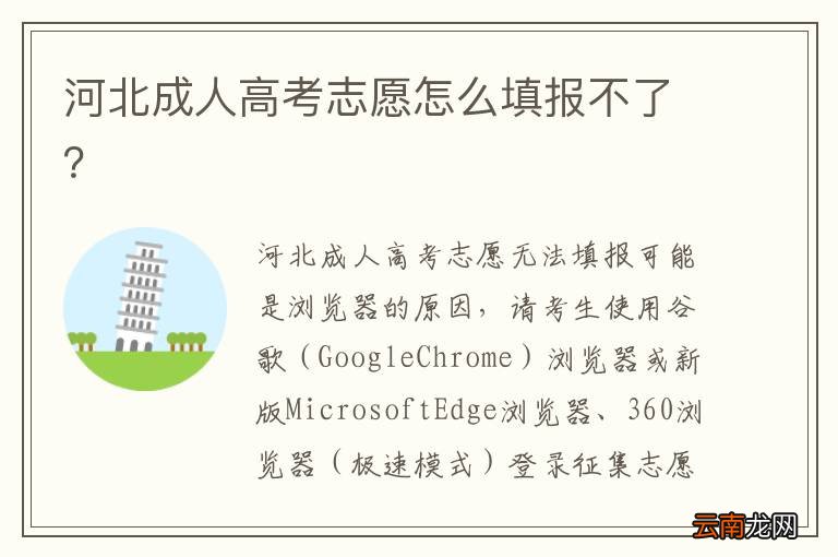 河北成人高考志愿怎么填报不了？