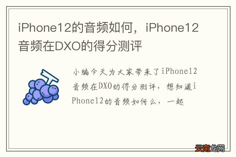 iPhone12的音频如何，iPhone12音频在DXO的得分测评