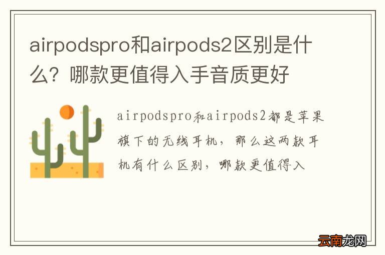 airpodspro和airpods2区别是什么？哪款更值得入手音质更好