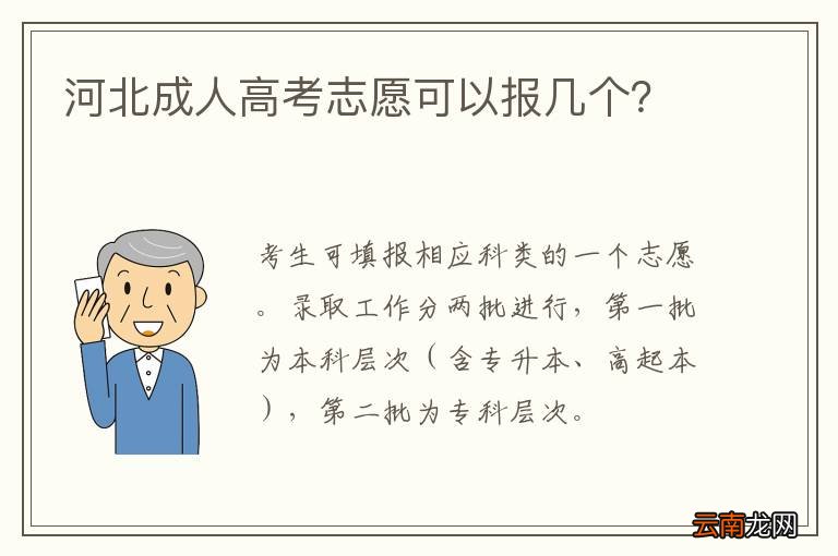 河北成人高考志愿可以报几个？