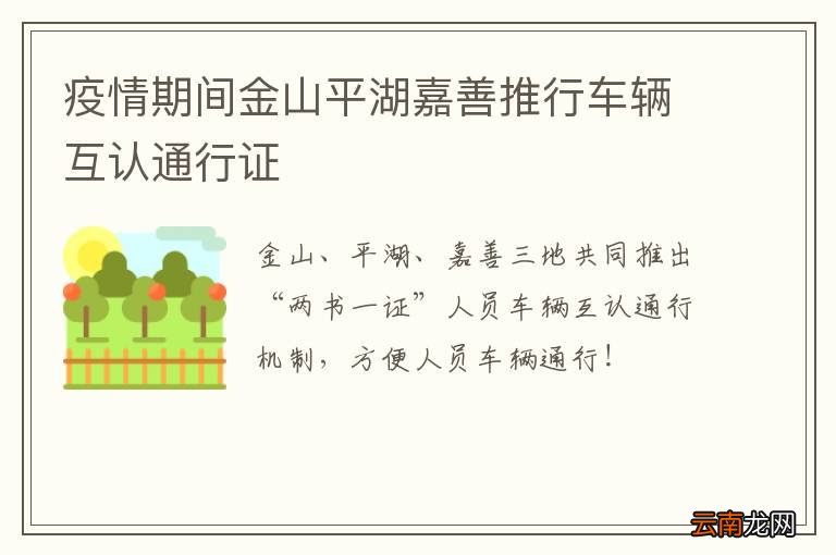 疫情期间金山平湖嘉善推行车辆互认通行证
