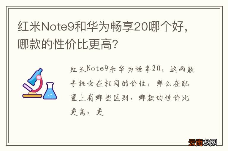 红米Note9和华为畅享20哪个好，哪款的性价比更高？