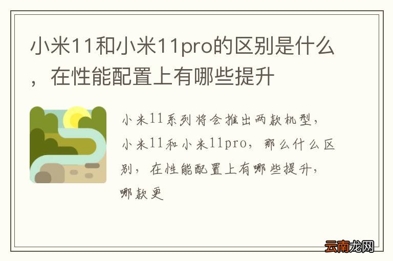 小米11和小米11pro的区别是什么,在性能配置上有哪些提升