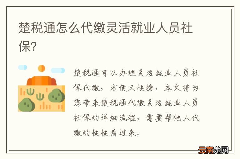 楚税通怎么代缴灵活就业人员社保？