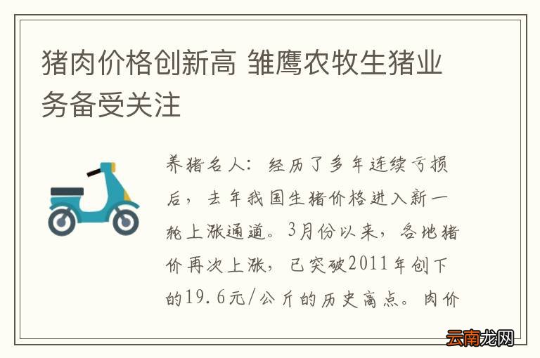 猪肉价格创新高 雏鹰农牧生猪业务备受关注