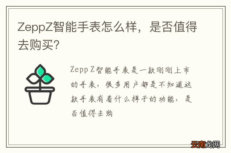 ZeppZ智能手表怎么样,是否值得去购买?