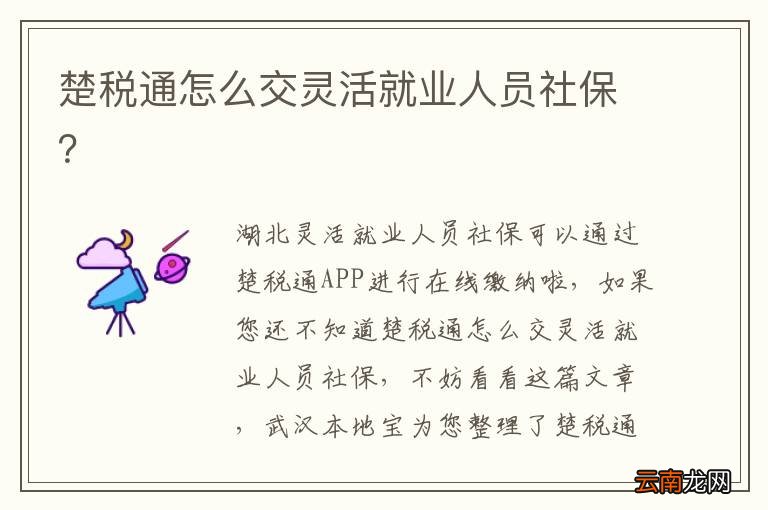 楚税通怎么交灵活就业人员社保?