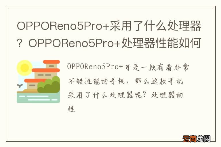 OPPOReno5Pro+采用了什么处理器？OPPOReno5Pro+处理器性能如何？