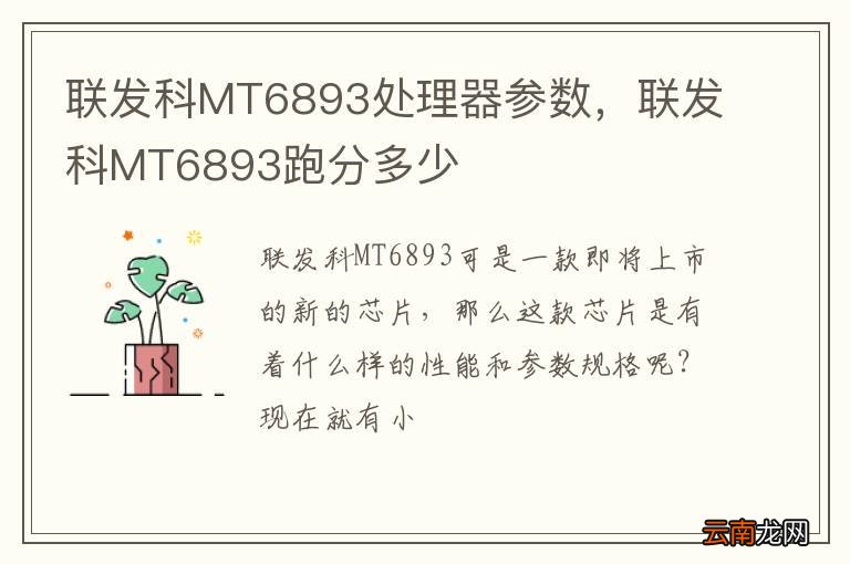 联发科MT6893处理器参数，联发科MT6893跑分多少