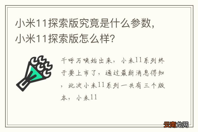 小米11探索版究竟是什么参数，小米11探索版怎么样？