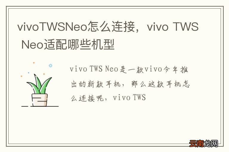 vivoTWSNeo怎么连接，vivo TWS Neo适配哪些机型