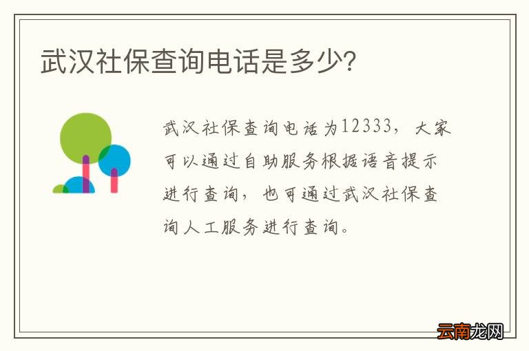 武汉社保查询电话是多少?