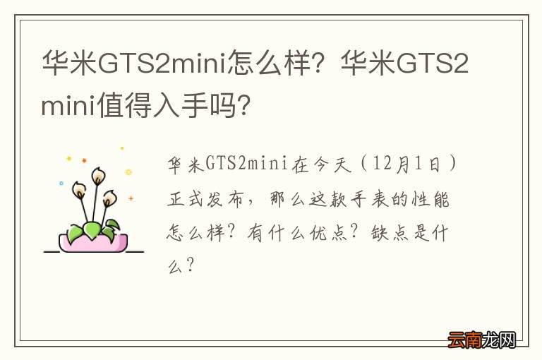 华米GTS2mini怎么样？华米GTS2mini值得入手吗？