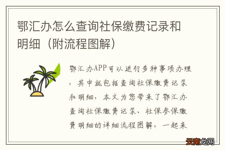 附流程图解 鄂汇办怎么查询社保缴费记录和明细