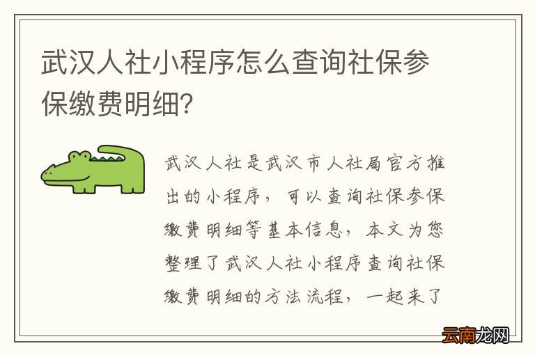 武汉人社小程序怎么查询社保参保缴费明细？