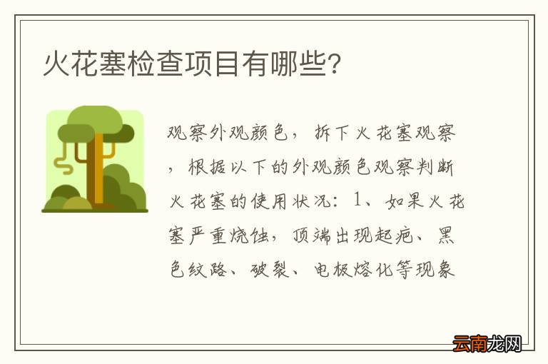 火花塞检查项目有哪些?