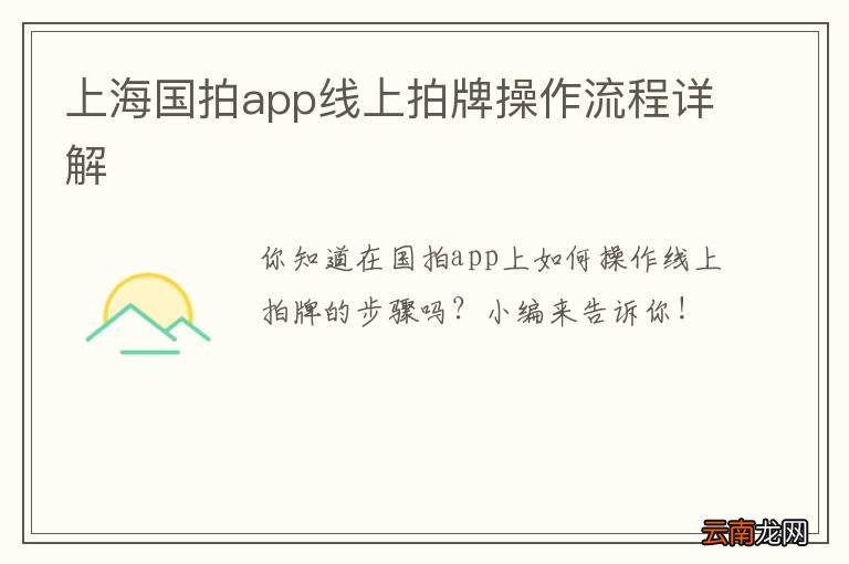 上海国拍app线上拍牌操作流程详解