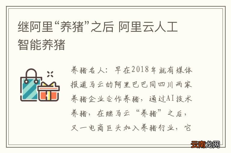 继阿里“养猪”之后 阿里云人工智能养猪
