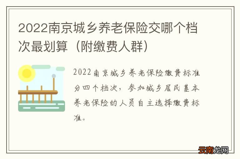 附缴费人群 2022南京城乡养老保险交哪个档次最划算