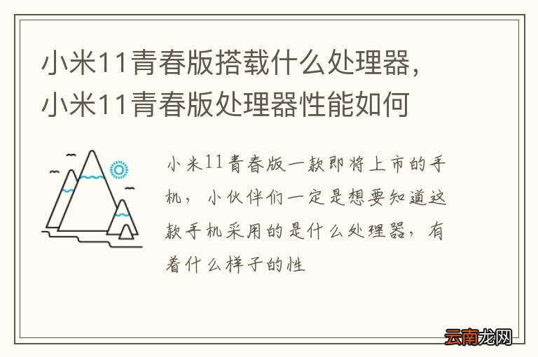 小米11青春版搭载什么处理器，小米11青春版处理器性能如何