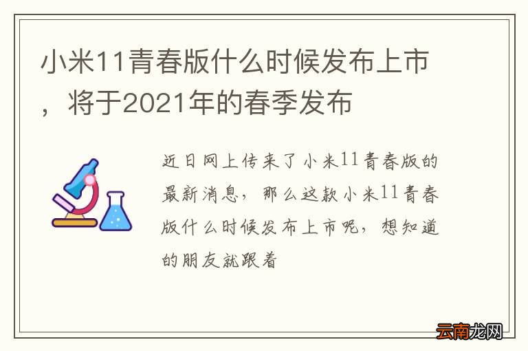 小米11青春版什么时候发布上市，将于2021年的春季发布