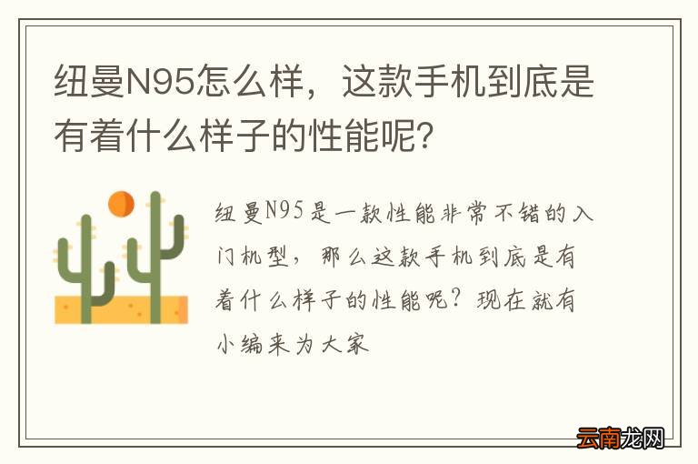 纽曼N95怎么样，这款手机到底是有着什么样子的性能呢？