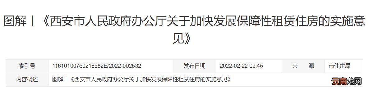2022西安保障性租赁住房啥意思
