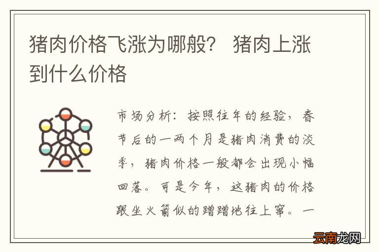猪肉价格飞涨为哪般？ 猪肉上涨到什么价格