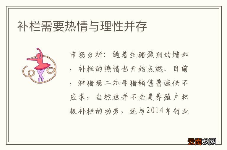 补栏需要热情与理性并存