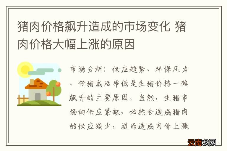 猪肉价格飙升造成的市场变化 猪肉价格大幅上涨的原因