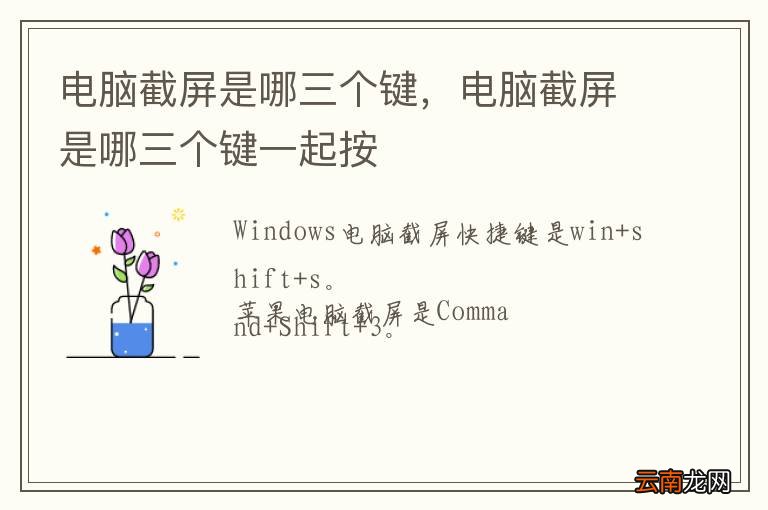 电脑截屏是哪三个键，电脑截屏是哪三个键一起按