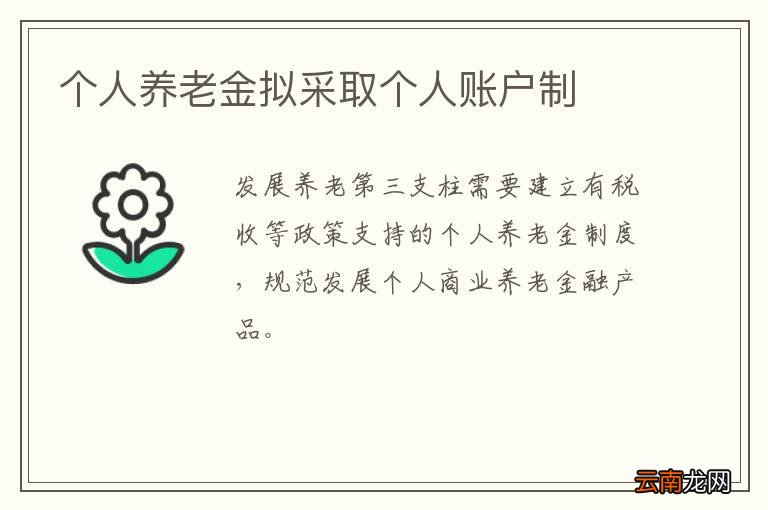 个人养老金拟采取个人账户制