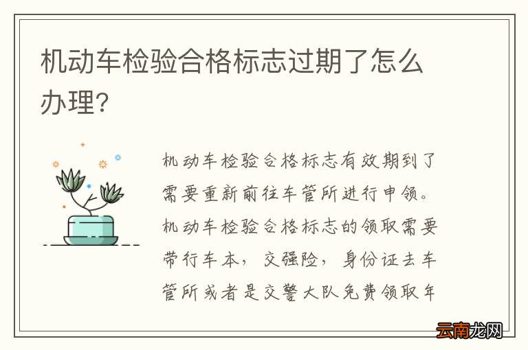 机动车检验合格标志过期了怎么办理?
