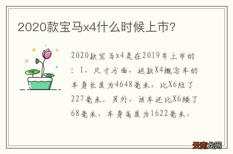 2020款宝马x4什么时候上市?