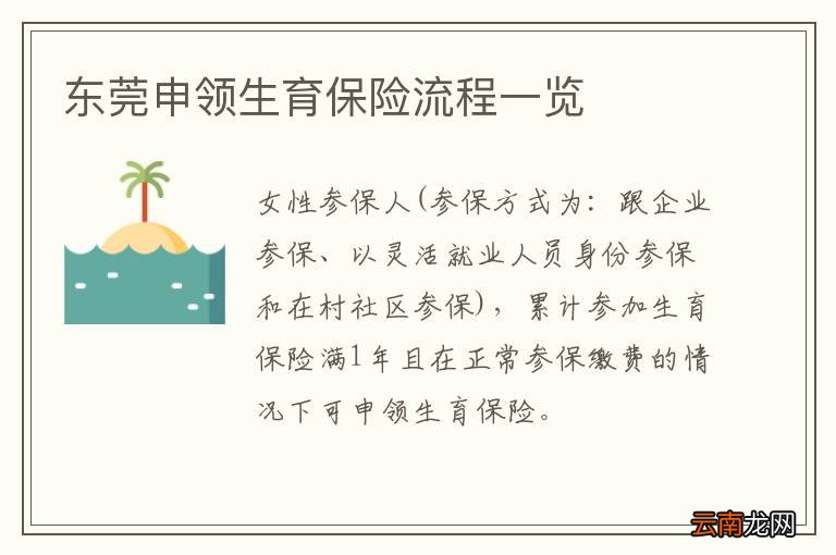 东莞申领生育保险流程一览