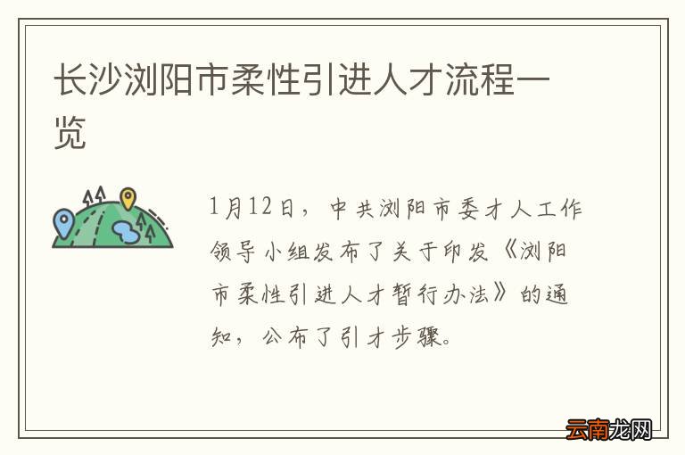 长沙浏阳市柔性引进人才流程一览