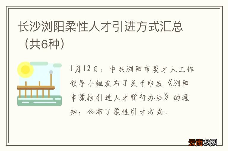 共6种 长沙浏阳柔性人才引进方式汇总