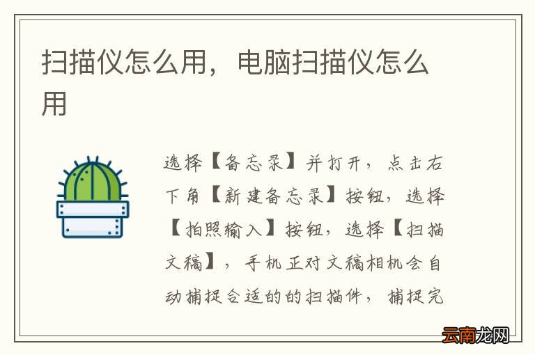 扫描仪怎么用，电脑扫描仪怎么用