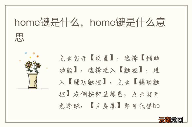 home键是什么，home键是什么意思