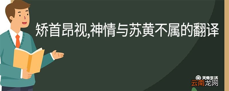 矫首昂视神情与苏黄不属的翻译 矫首昂视神情与苏黄不属翻译