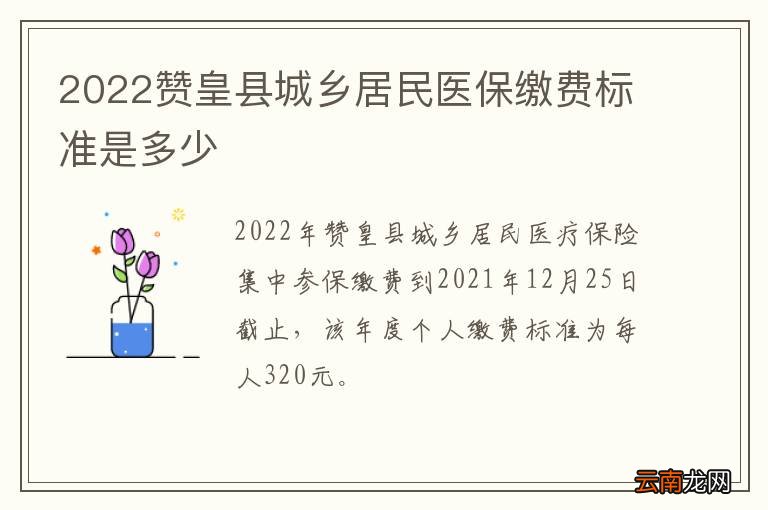 2022赞皇县城乡居民医保缴费标准是多少