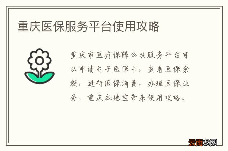 重庆医保服务平台使用攻略