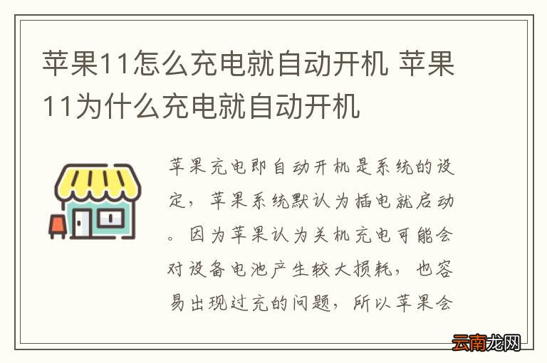 苹果11怎么充电就自动开机 苹果11为什么充电就自动开机