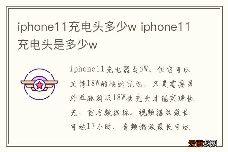 iphone11充电头多少w iphone11充电头是多少w