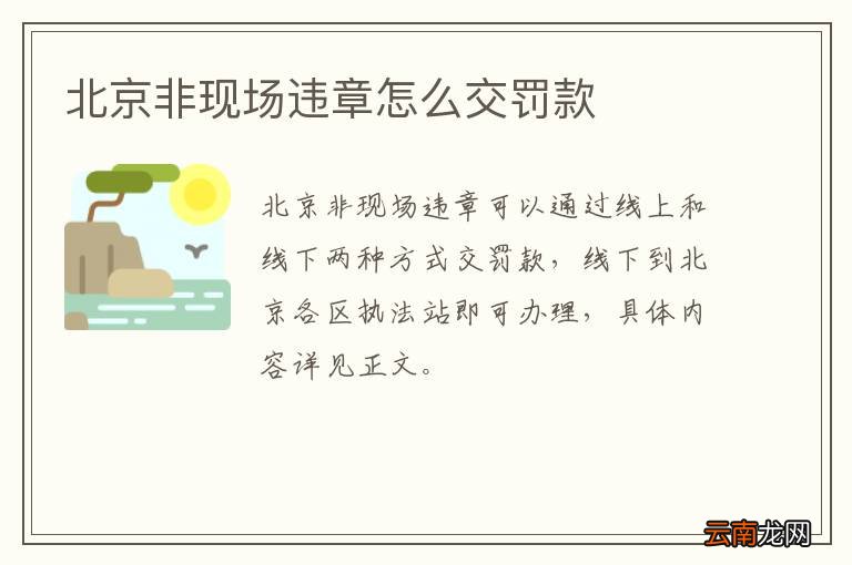 北京非现场违章怎么交罚款