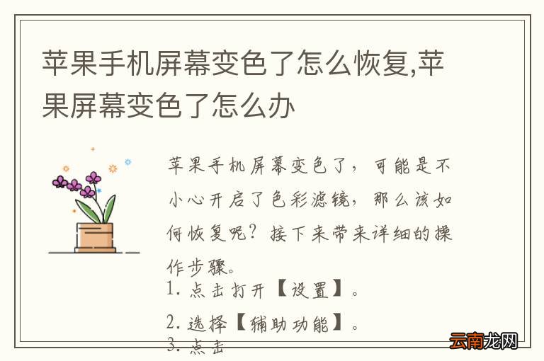 苹果手机屏幕变色了怎么恢复,苹果屏幕变色了怎么办