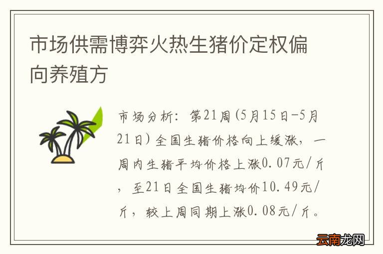市场供需博弈火热生猪价定权偏向养殖方