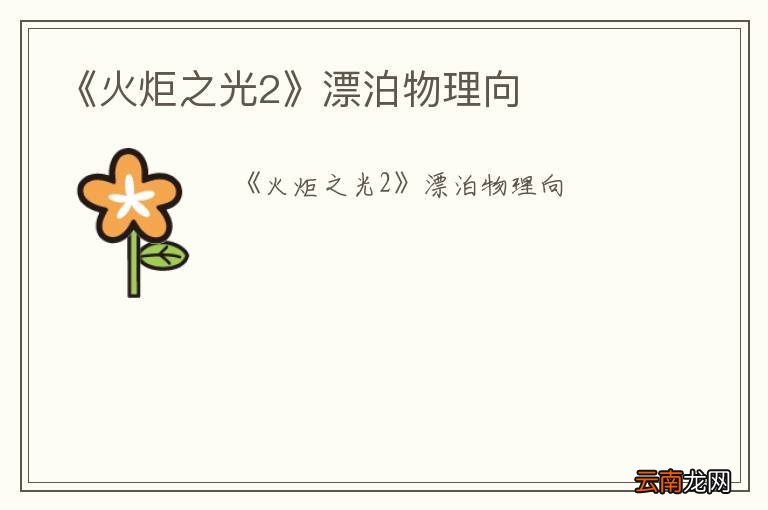 《火炬之光2》漂泊物理向