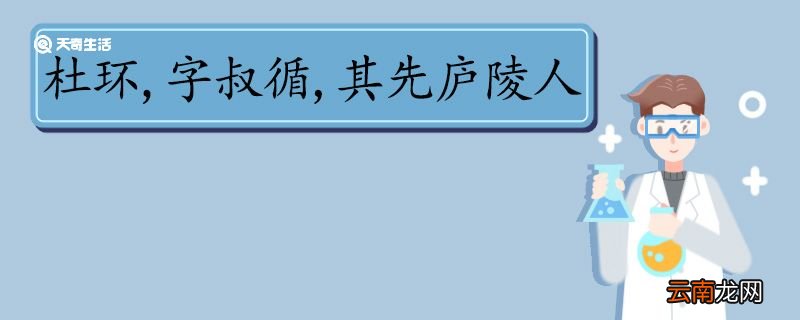 杜环字叔循其先庐陵人文言文翻译 杜环字叔循其先庐陵人的翻译