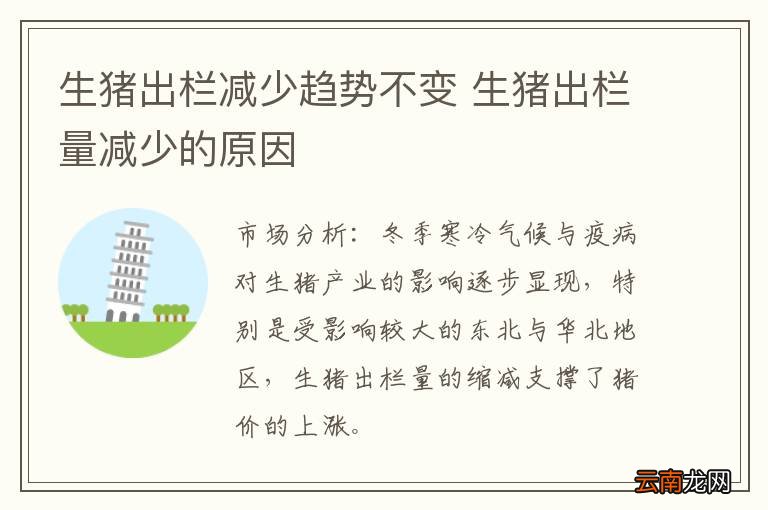 生猪出栏减少趋势不变 生猪出栏量减少的原因